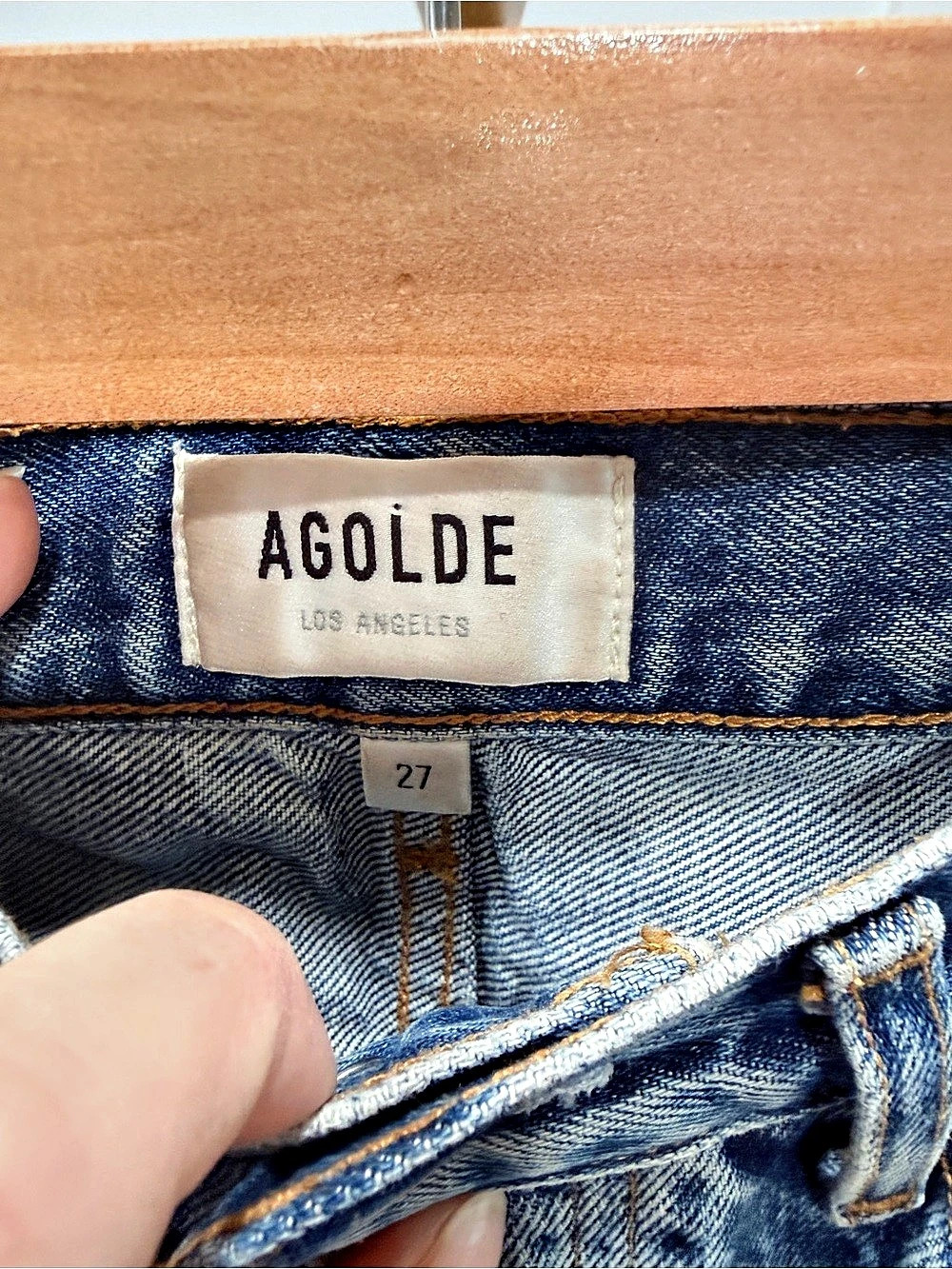 AGOLDE 90's Pinch Waist High Rise Straight Jean Jeans Blue Waist 27 - Picture 5 of 8